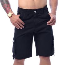 Bermuda Masculino Cargo Preta Lisa Premium Top Bermuda Masculino Cargo Preta Lisa Premium Top