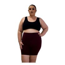 Bermuda Meia coxa Plus Size Tamanhos Especiais em Suplex Poliamida - Bordô