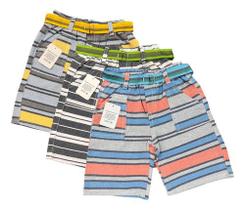 Bermuda Menino Infantil Criança Kit 3 Peças Shorts Sortidas Bermuda Menino Infantil Criança Kit 3 Peças Shorts Sortidas