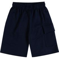 Bermuda Menino Kyly Moletom Sem Felpa com Bolso Lateral Azul
