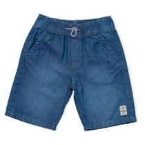 Bermuda Menino Mania Kids Jogger Jeans Escuro Fecho Elástico Tamanho:4