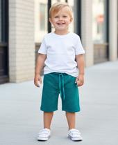 Bermuda Meninos Infantil Em Moletinho Texturizado No 1 Ao 3