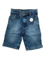 bermuda meninos jeans escuro infantil de lycra tam de 4 a 8 anos