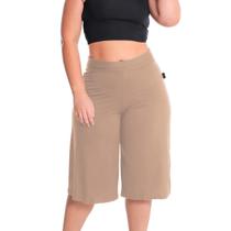 Bermuda Midi Pantacourt Cós Alto Plus Size