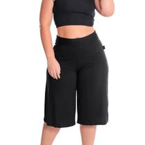 Bermuda Midi Pantacourt Cós Alto Plus Size