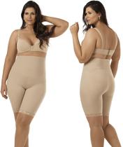 Bermuda Modeladora Reduz Medida Diminui Barriga Plus Size Cós Duplo E Perna Mondress 980RE