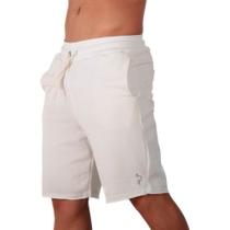 Bermuda Moletom Algodao Masculina Basica Cordao Ajustavel Short Com Bolsos Laterais e Traseiro