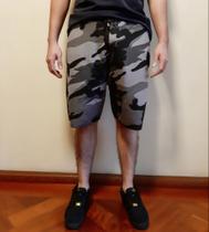 Bermuda Moletom Camuflado Preto/Cinza - Tamanho 44 a 46 ( Tam. G ) - Dryas