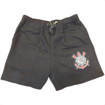 Bermuda Moletom Corinthians Infantil/Juvenil Licenciada