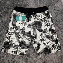 Bermuda Moletom Floral Branco - Tamanho 44 a 46 ( Tam. G ) - Dryas