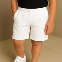 Bermuda Moletom Infantil Menino Short Básico Cores Lisas