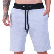 Bermuda Moletom Lisa Masculina Shorts Casual Lazer