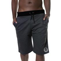 Bermuda Moletom Logo Masculina Algodão Bolso Cós Elástico