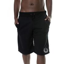 Bermuda Moletom Logo Masculina Algodão Bolso Cós Elástico
