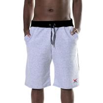 Bermuda Moletom Masculina Algodão Cós Elástico Bolso Lisa