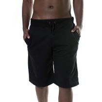 Bermuda Moletom Masculina Algodão Lisa Bolso Lateral Macia