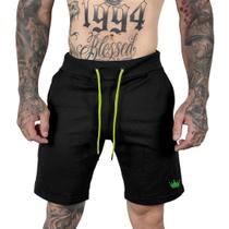 Bermuda Moletom Masculina Bolsos Laterais Cintura Com Elástico - Crown Bermuda Moletom Masculina Bolsos Laterais Cintura Com Elástico - Crown