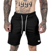 Bermuda Moletom Masculina Bolsos Laterais Cintura Com Elástico - Crown