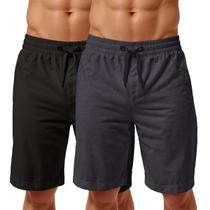 Bermuda Moletom Masculina Bolsos Lisa Cordão Ajustável Kit 2 Bermuda Moletom Masculina Bolsos Lisa Cordão Ajustável Kit 2