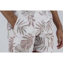 Bermuda Ogochi Boxer Tactel Bege Estampado: