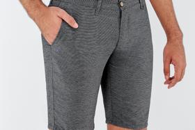 Bermuda Ogochi Casual Sarja Listrado Preto: