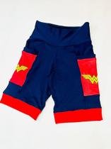 bermuda para ciclista da mulher maravilha