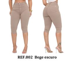 Bermuda Pedal Feminina Sarja Colorida Abaixo De Joelho Plus