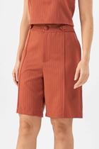 Bermuda PKS Alfaiataria Risca Giz Terracota