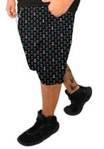 Bermuda Plus Size Estampada Tactel com Braguilha Falsa