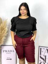 Bermuda Plus Size Feminina Bengaline Plus Size Shorts Bermuda Ciclista G1 ao G4 Grande