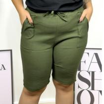 Bermuda Plus Size Feminina Bengaline Plus Size Shorts Bermuda Ciclista G1 ao G4 Grande