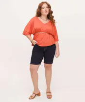 Bermuda Plus Size Feminina Jeans Ciclista-71022 Bermuda Plus Size Feminina Jeans Ciclista-71022