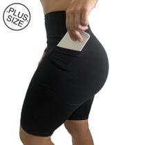 Bermuda Plus Size Heide Ribeiro Fit Bolso para Dispositivos