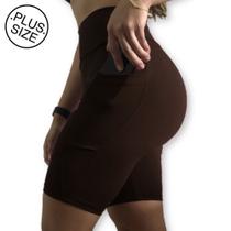 Bermuda Plus Size Heide Ribeiro Fit Bolso para Dispositivos
