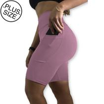 Bermuda Plus Size Heide Ribeiro Fit Bolso para Dispositivos