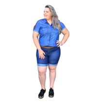 Bermuda Plus Size Jeans Meia Coxa Slim 92943