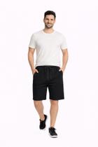 Bermuda Plus Size Masculina Moletinho Preto Diâmetro Conforto Premium até G4