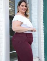 Bermuda Plus Size Modeladora Cotton Jeans Cós Alto 46 Ao 56