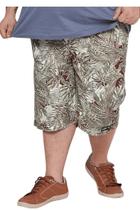 Bermuda Plus Size Moletom Estampada com Cós Elástico - HF Bermuda Plus Size Moletom Estampada com Cós Elástico - HF