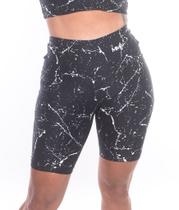 Bermuda poliamida estampada com bolso galáxia