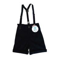 Bermuda Preta com SuspensórioG (6-8 Anos)