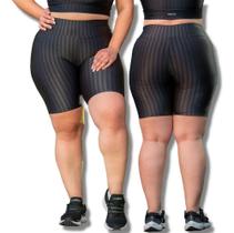 Bermuda Preta Plus Size Feminina Cirrê 3d Levanta Bumbum Bermuda Preta Plus Size Feminina Cirrê 3d Levanta Bumbum