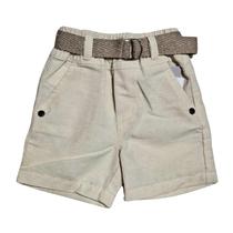 Bermuda roupa para Batizado Menino social linho off white
