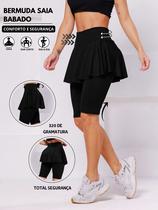 Bermuda Saia Babado Cintura Alta Tapa Bum Bum Suplex Feminina Bermuda Saia Babado Cintura Alta Tapa Bum Bum Suplex Feminina