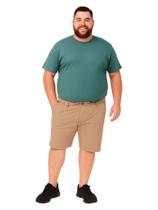 Bermuda Sarja Básica Plus Size Masculina Adulto Cor:BegeTamanho:56