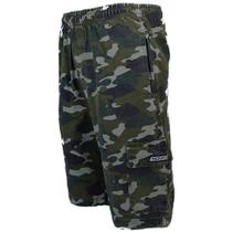 Bermuda Sarja Brim Extra Tamanho Especial Grande Camuflada Militar Plus Size Cargo Elástico Cordão - NOVA7