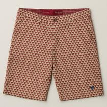 Bermuda Sarja Estampada Geométrica