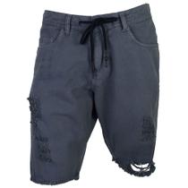 Bermuda Sarja Masculina Nicoboco Distroyed Cinza - 44390