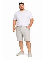 Bermuda Sarja Plus Size Masculina Listrada Com Bolsos Cor:BegeTamanho:52 Bermuda Sarja Plus Size Masculina Listrada Com Bolsos Cor:BegeTamanho:52