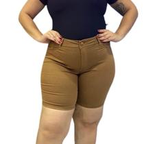 Bermuda Sarja Premium Caramelo Plus Size Moda Tendência